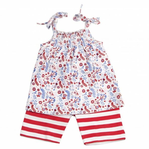 Compleu Ditsy Stripe bumbac organic Piccalilly