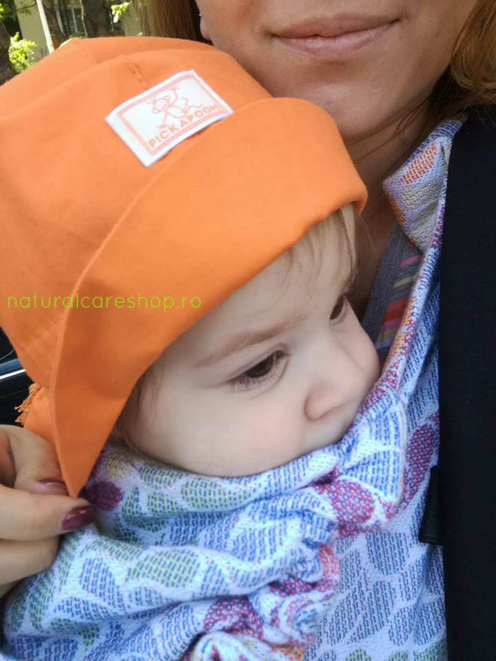 Coalescence Modish cell Pălărie de soare cu boruri mari din bumbac organic portocaliu Pickapooh |  Natural Care Shop