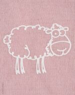 Maoiu cu maneca scurta roz din lana merinos organica pentru copii Dilling 3