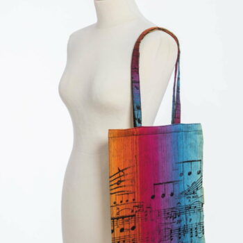 Lenny Lamb sacoşă textilă pentru cumpărături din material de wrap ţesut Symphony Rainbow Dark