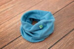 Buff uni în strat dublu baby blue din lana merinos organica pentru copii Green Rose