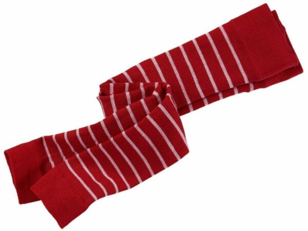 Dresuri fine din lână şi bumbac organic tip leggings roşii cu dungi Grodo