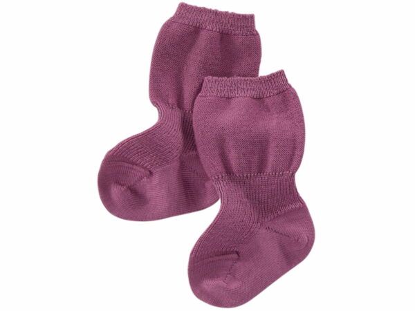 Şosete fine din lână organică roz pentru bebeluşi Grodo