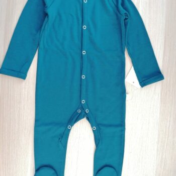 Salopetă – pijama overall din lână merinos organică pentru bebeluși navy blue Green Rose