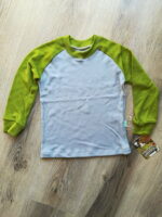 Bluza cu maneca lunga gray - green moss din lana merinos organica pentru copii Green Rose