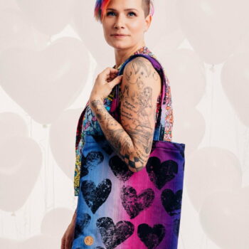 Lenny Lamb sacoşă textilă pentru cumpărături din material de wrap ţesut Lovka Pinky Violet