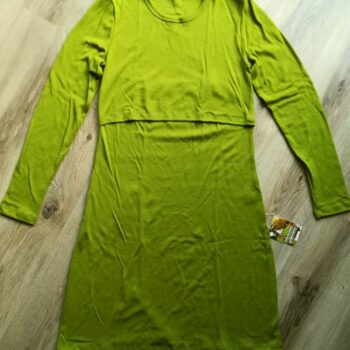 Rochie pentru alaptare green moss din lana merinos organica pentru femei Green Rose