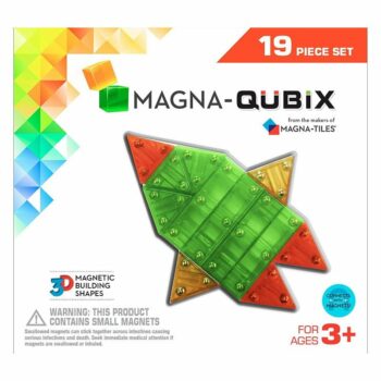 Magna-Qubix Set 19 piese magnetice de constructie transparente colorate