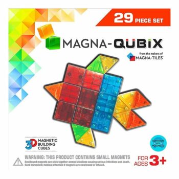Magna-Qubix Set 29 piese magnetice de constructie transparente colorate