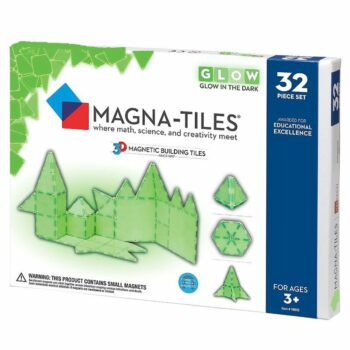 Magna-Tiles Set 32 piese magnetice de constructie fosforescente GLOW