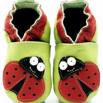 Pantofi cu talpa moale Fiorino EkoTuptusie Faster - Cheerful Ladybug