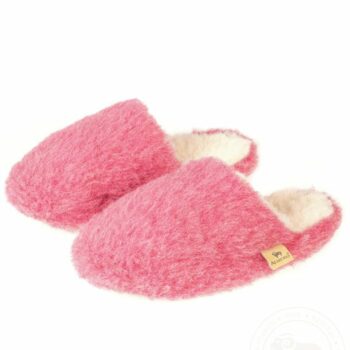 Papuci de casa lana cu talpa aniderapanta pink Comfy Alwero