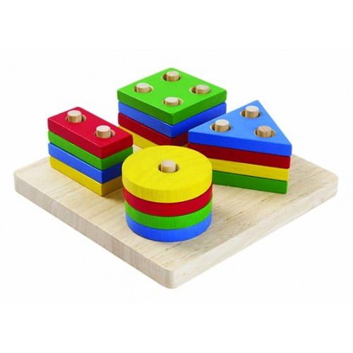 Set de sortare cu forme geometrice Plan Toys