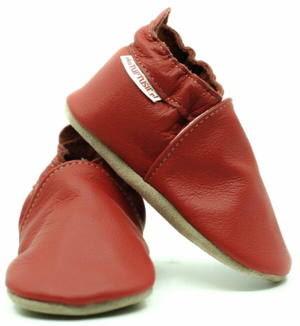 Pantofi din piele cu talpa moale Fiorino EkoTuptusie V2 - Passion Red