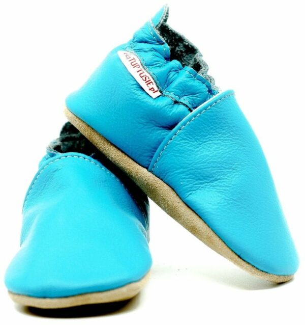 Pantofi din piele cu talpa moale Fiorino EkoTuptusie V2 - Sea Blue