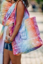 Lenny Lamb geantă textilă de umăr din material de wrap ţesut Symphony Rainbow Light 2