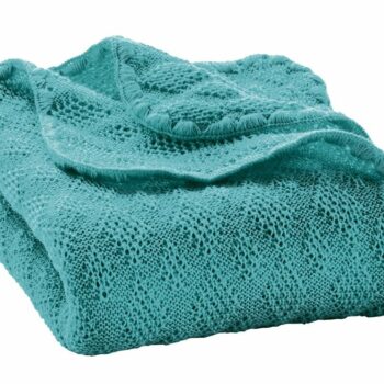Patura Disana din lana merinos tricotata pentru bebelusi Lagoon