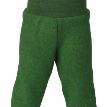 Pantaloni colanţi cu bandă lată green melange red din lână merinos fleece pentru copii Engel