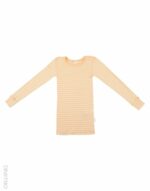 Bluză cu mânecă lungă cu dungi portocalii natur din lână merinos şi mătase organică pentru copii Dilling 1