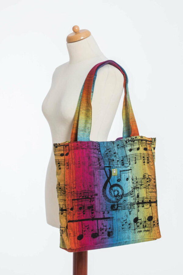Lenny Lamb geantă textilă de umăr din material de wrap ţesut Symphony Rainbow Dark 1