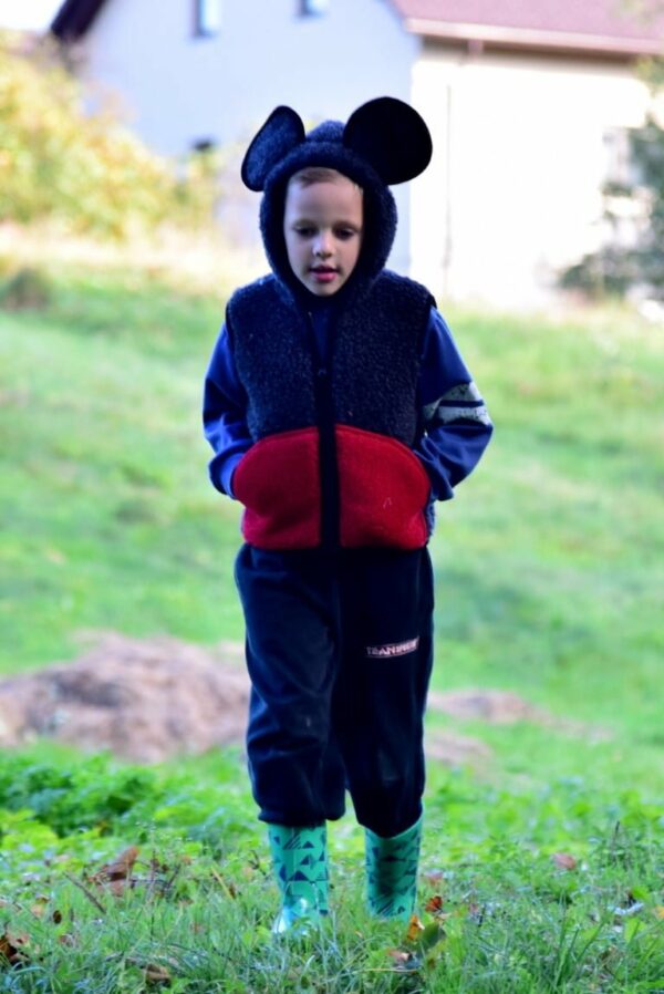 Vestă copii din lână merinos cu model animale şoricel - Mickey Mouse Alwero