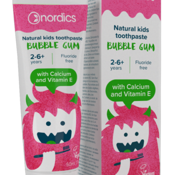 Pastă de dinți naturală pentru copii Bubble Gum 50ml Nordics