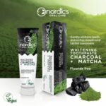 Pastă de dinți neagră cu cărbune activ și ceai verde Matcha pentru albirea dinților 75 ml Nordics 3