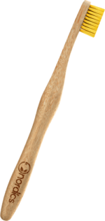Periuță de dinți pentru adulți din bambus galbenă Nordics 2