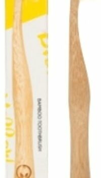 Periuță de dinți pentru adulți din bambus galbenă Nordics