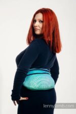 Waist Bag made of woven fabric, size large (100% cotton) - PEACOCK’S TAIL - FANTASY