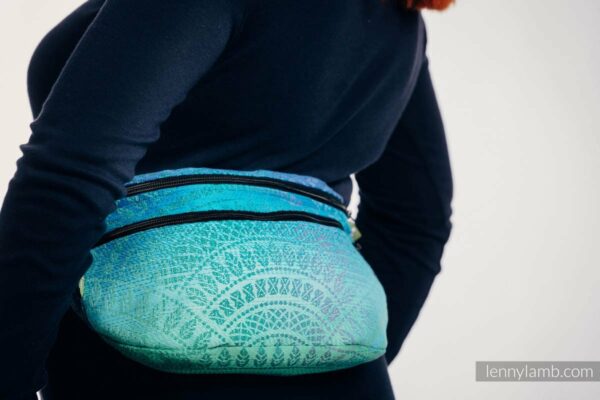 Waist Bag made of woven fabric, size large (100% cotton) - PEACOCK’S TAIL - FANTASY 2
