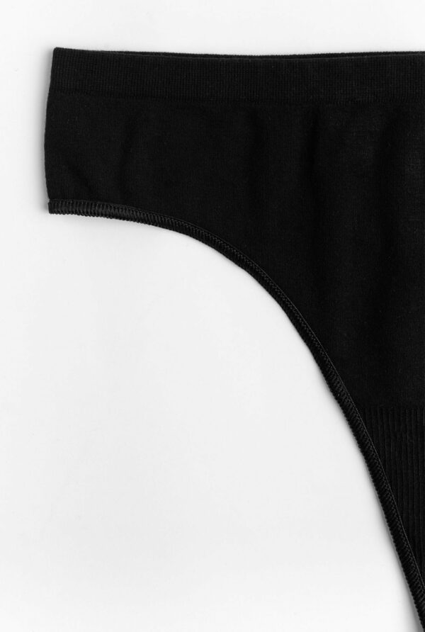 Chiloți tanga negri din bambus pentru femei Bambu 3