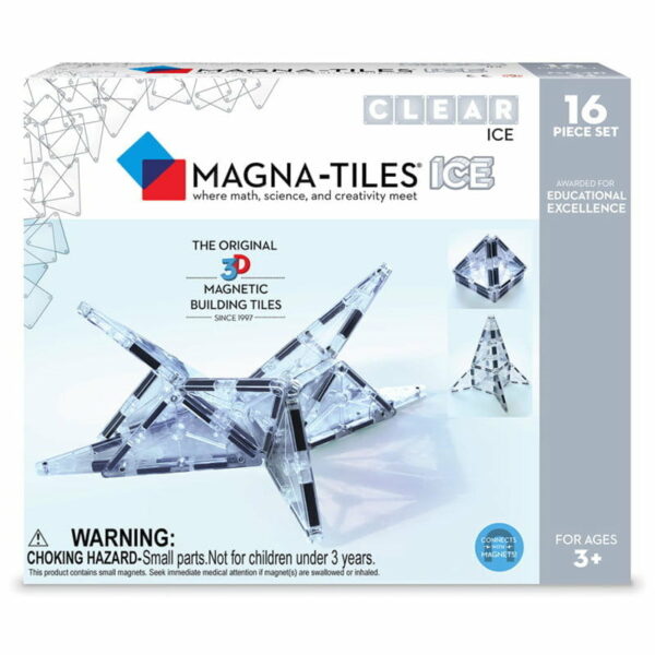 Magna-Tiles Set 16 piese magnetice de construcție transparente ICE