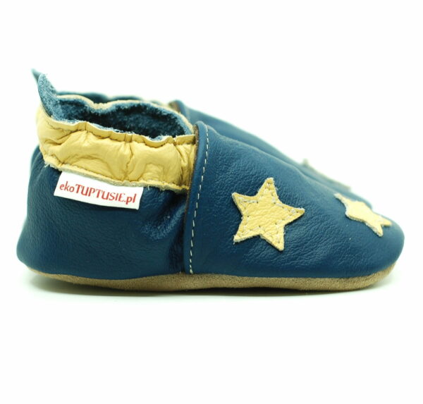 Pantofi din piele cu talpa moale Fiorino EkoTuptusie V2 Faster - Yellow Stars 3