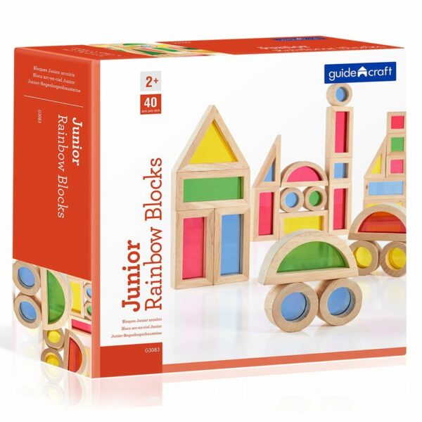 Junior Rainbow Blocks set 40 piese Guidecraft