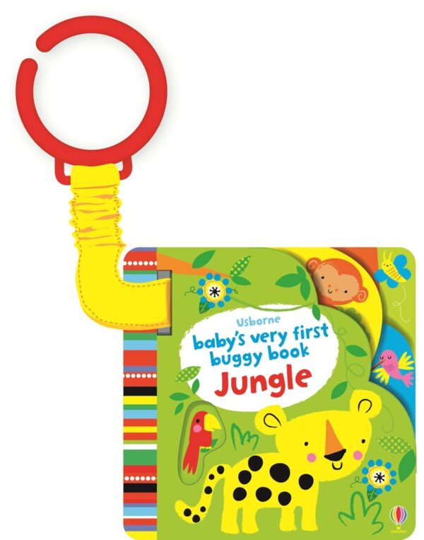 Buggy Book Jungle - Fiona Watt Usborne Publishing carte pentru bebeluși cu agățătoare pentru cărucior