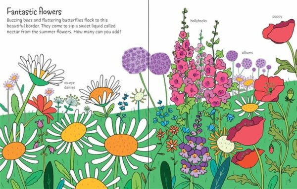 First Sticker Book Garden - Lucy Bowman Usborne Publishing carte cu stickere