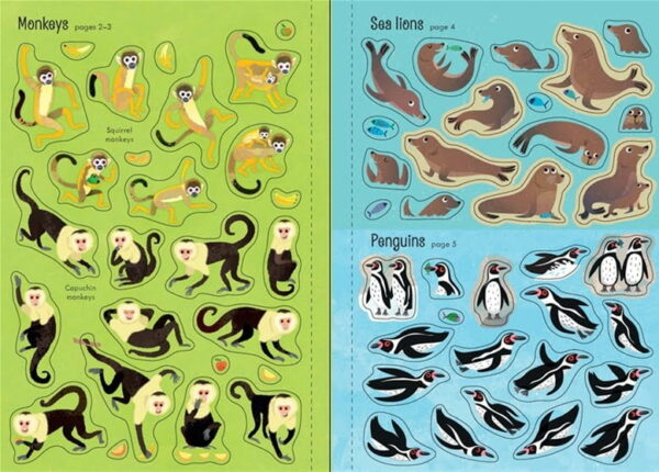 Little First Stickers Zoo - Holly Bathie Usborne Publishing carte cu stickere