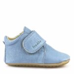 Pantofi barefoot din piele pentru primii pași light blue Froddo