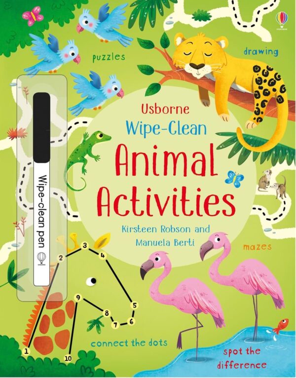 Wipe-Clean Animal Activities - Kirsteen Robson Usborne Publishing carte refolosibilă cu activități