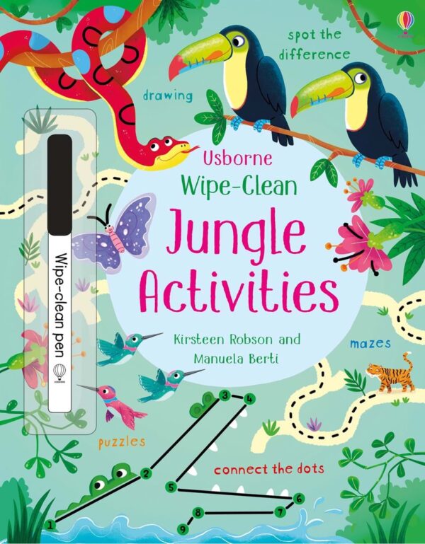 Wipe-Clean Jungle Activities - Kirsteen Robson Usborne Publishing carte refolosibilă cu activități