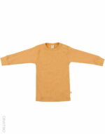 Bluză cu mânecă lungă yellow din lână merinos organică rib pentru bebeluşi Dilling