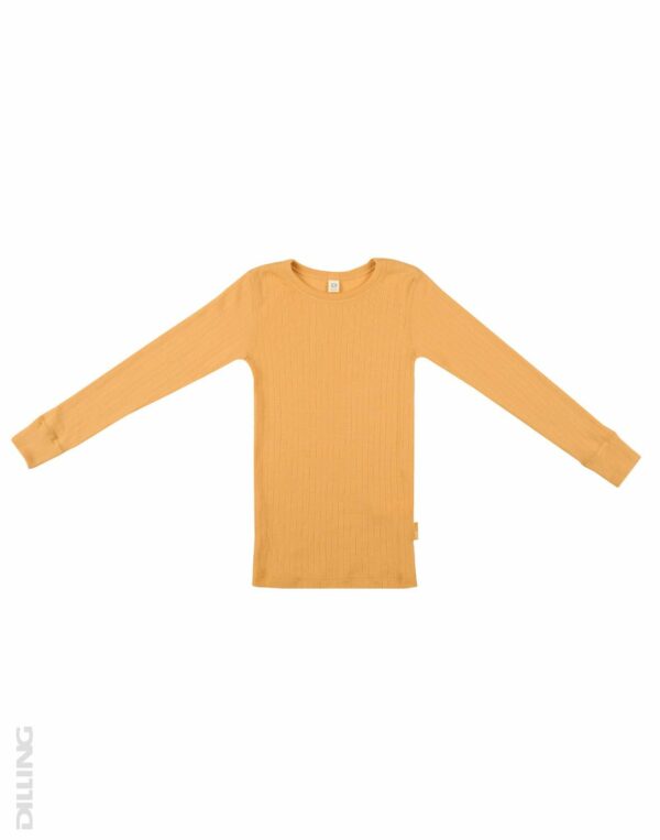 Bluză cu mânecă lungă yellow din lână merinos organică rib pentru copiii Dilling