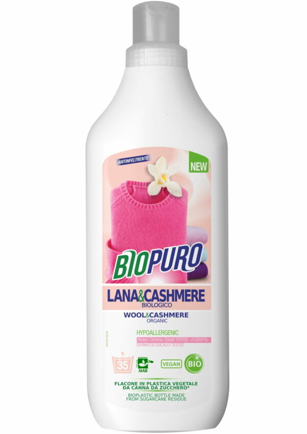 Detergent lichid pentru lână, mătase, angora și cașmir ecologic hipoalergen 1L Biopuro