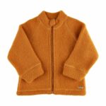 Jachetă cu fermoar din lână merinos fleece Pumpkin Spice Celavi