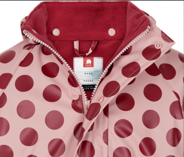 Jachetă de ploaie și vânt căptușită integral cu fleece dots misty rose CeLaVi 3