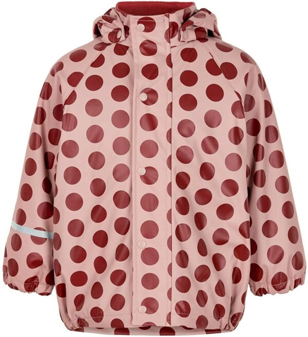Jachetă de ploaie și vânt căptușită integral cu fleece dots misty rose CeLaVi