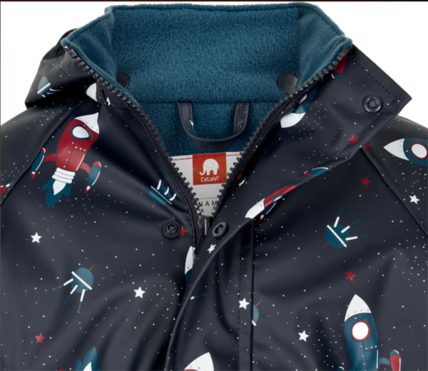 Jachetă de ploaie și vânt căptușită integral cu fleece space ice blue CeLaVi 3