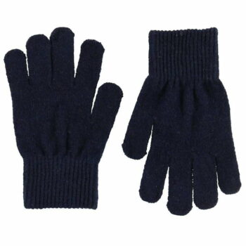 Mănuși cu degete din lână tricotată dark navy CeLaVi