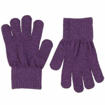 Mănuși cu degete din lână tricotată purple CeLaVi